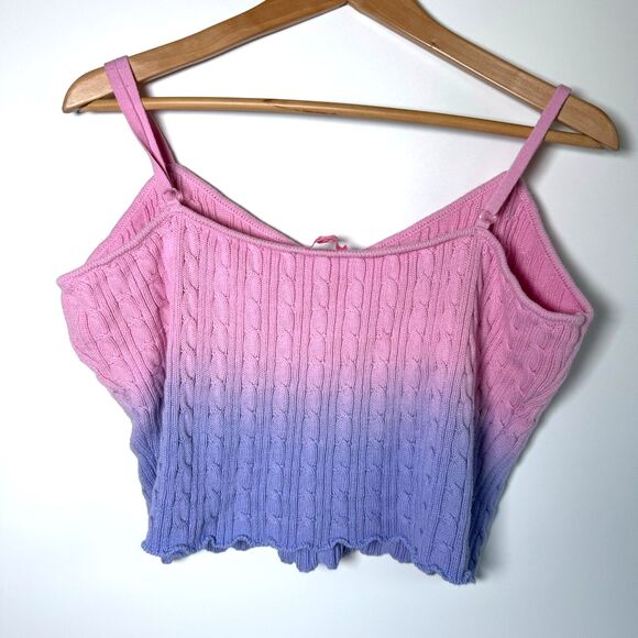Sugar Thrillz x Dolls Kill Sweater Set 2X Pink Purple Ombre Cable Knit Y2K Fairy - Picture 7 of 14